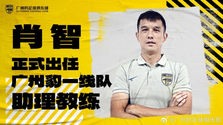 广州豹官方：肖智兼任一线队助理教练，将以球员兼助教身份出战